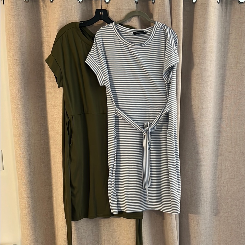 Striped and Solid Casual Dresses